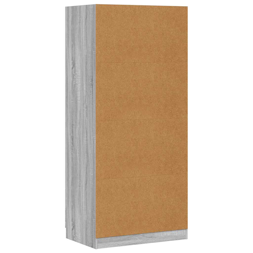 Armadio Grigio Sonoma 80x52x180 cm in Legno Multistrato