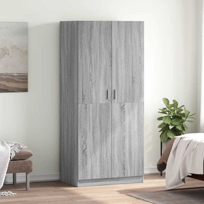 Armadio Grigio Sonoma 80x52x180 cm in Legno Multistrato