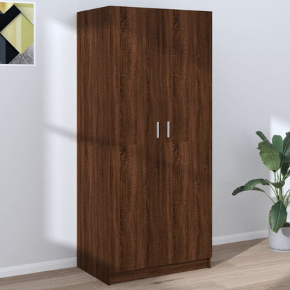 Brown Oak Wardrobe 80x52x180 cm in Multilayer Wood