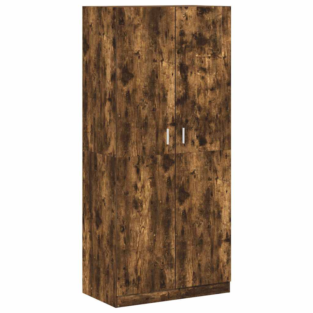 Armadio Rovere Fumo 90x52x200 cm in Legno Multistrato