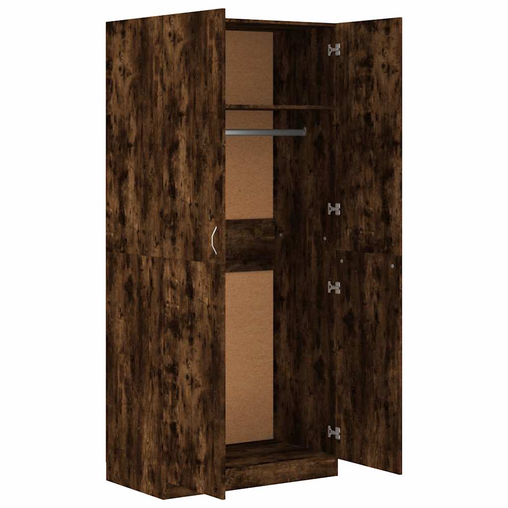 Armadio Rovere Fumo 90x52x200 cm in Legno Multistrato