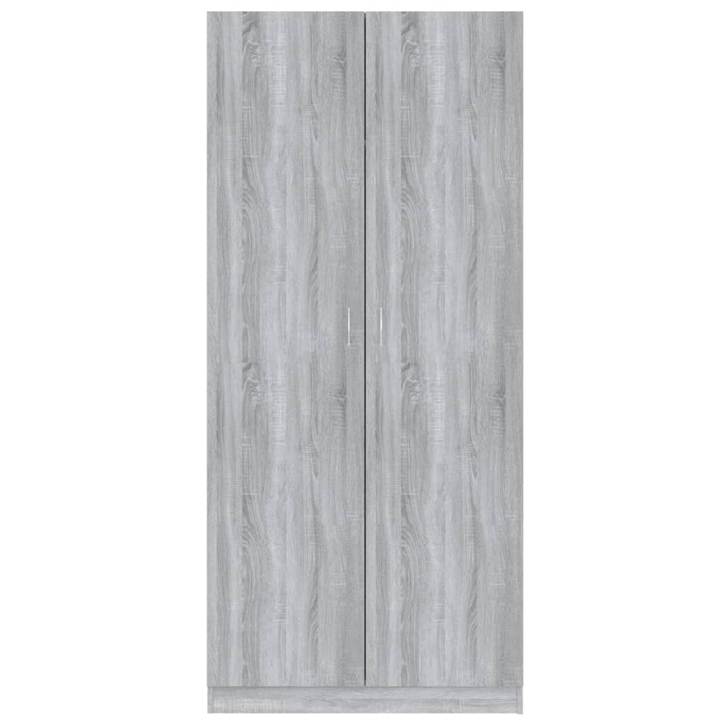 Armadio Grigio Sonoma 90x52x200 cm in Legno Multistrato - homemem39