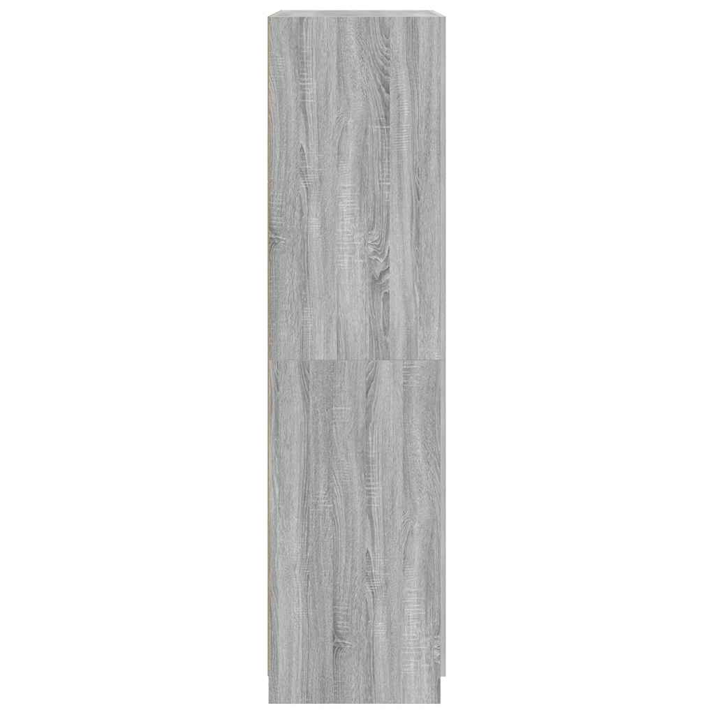 Armadio Grigio Sonoma 90x52x200 cm in Legno Multistrato