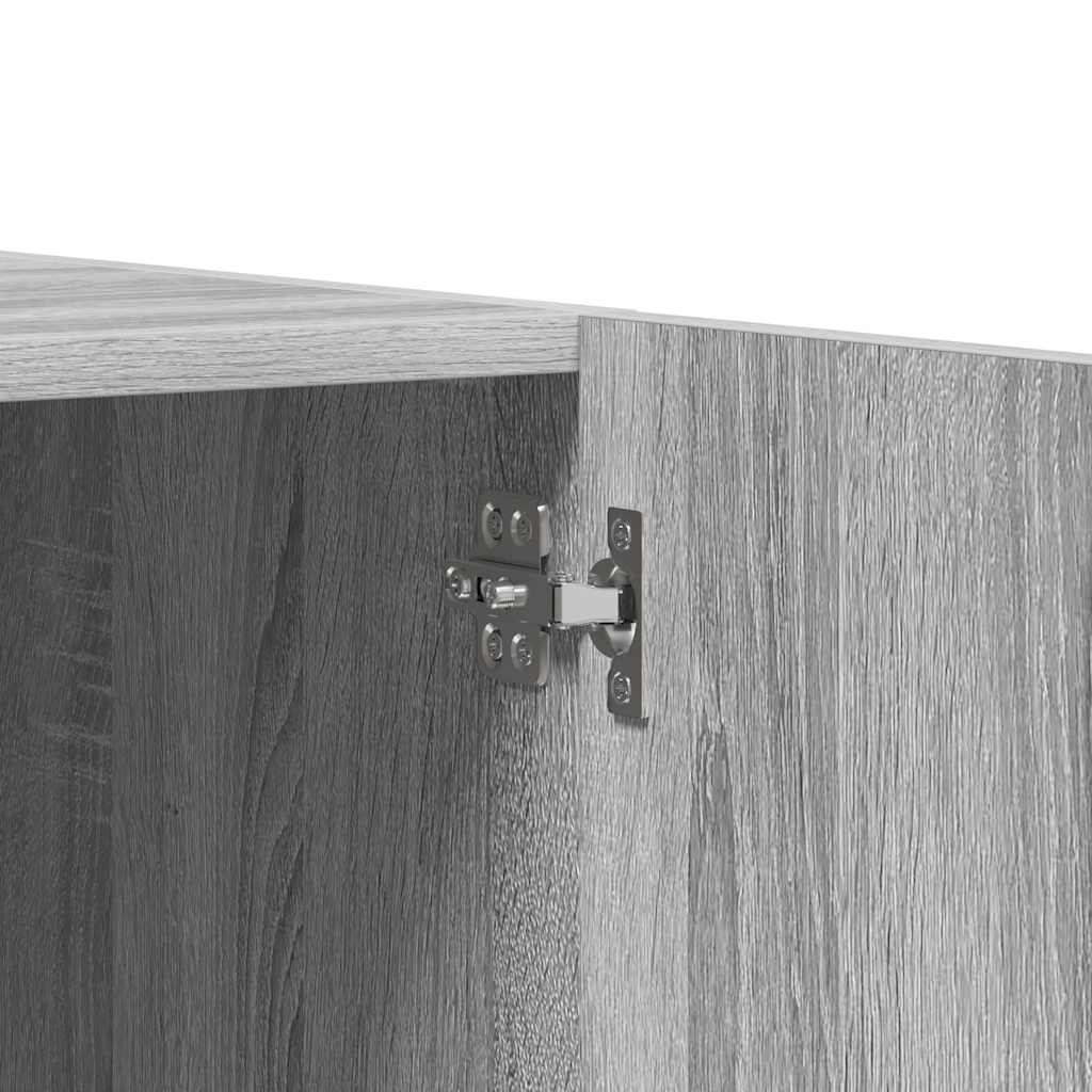 Armadio Grigio Sonoma 90x52x200 cm in Legno Multistrato