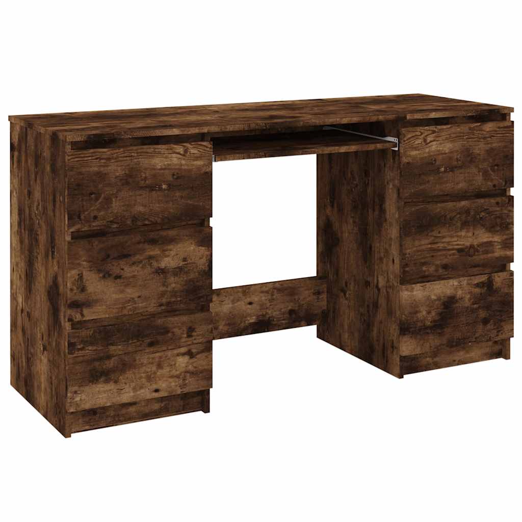 Scrivania Rovere Fumo 140x50x77 cm in Legno Multistrato - homemem39