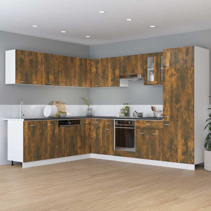 Armadio per Frigo “Lyon” Rovere Fumo 60x57x207 cm