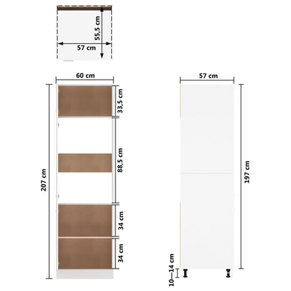 Armadio per Frigo “Lyon” Grigio Sonoma 60x57x207 cm | homemem39