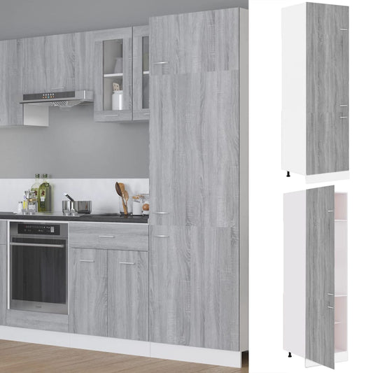Armadio per Frigo “Lyon” Grigio Sonoma 60x57x207 cm | homemem39
