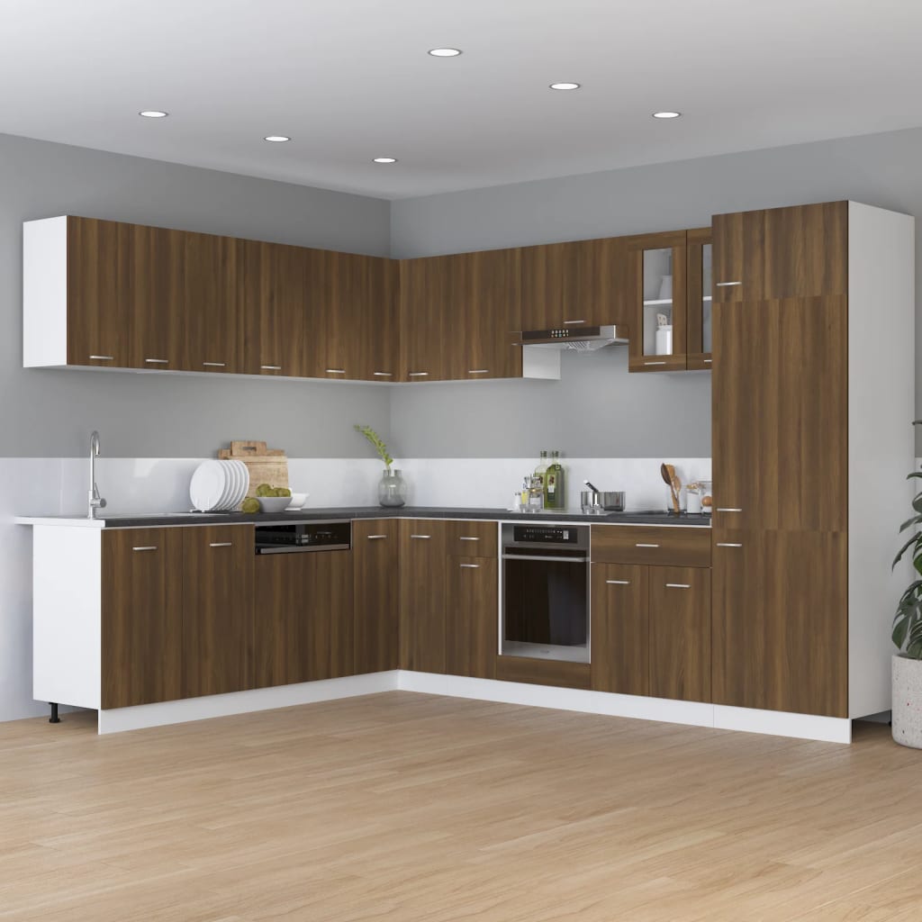 Armadio per Frigo Rovere Marrone 60x57x207 cm Legno Multistrato