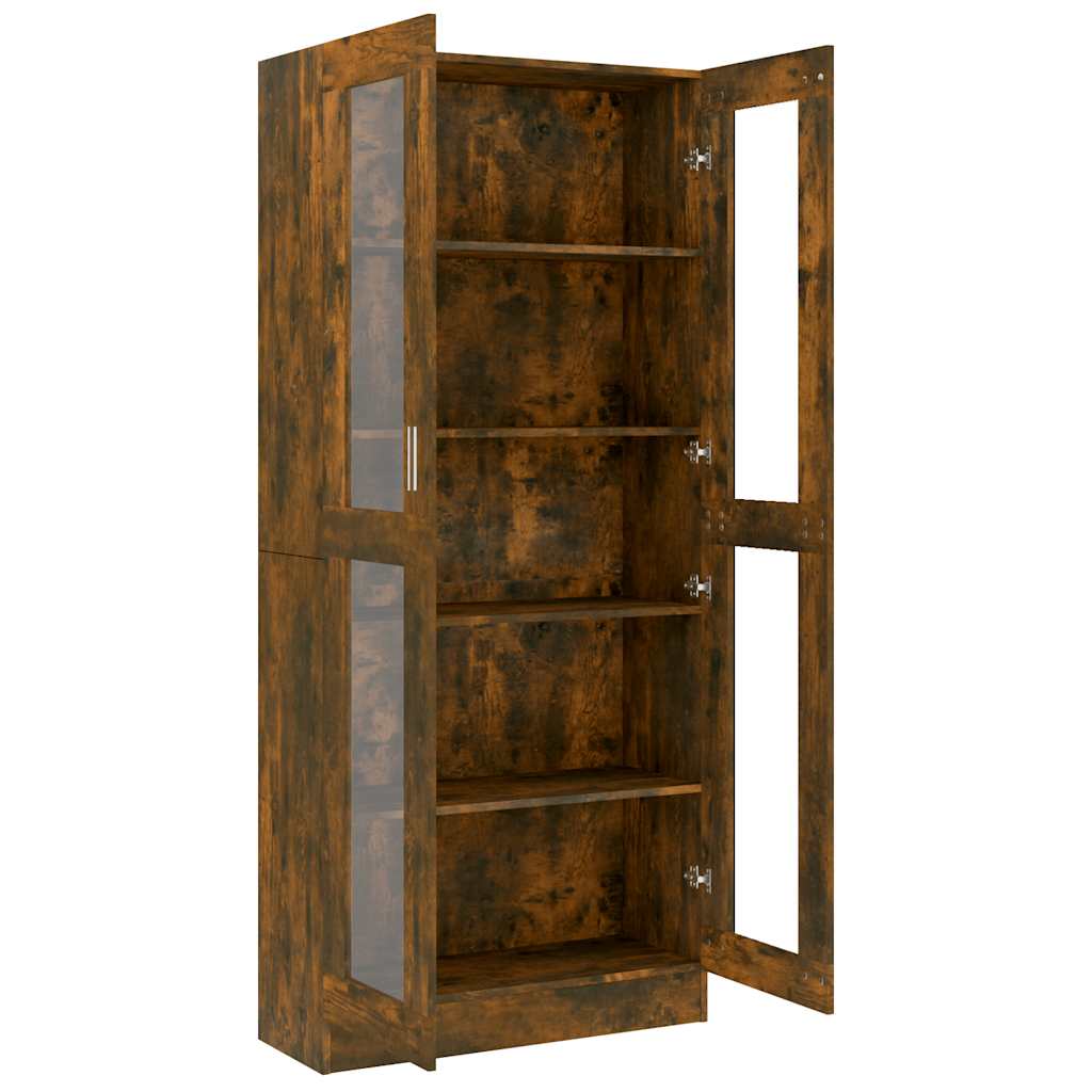 Mobile Vetrina Rovere Fumo 82,5x30,5x185 cm Legno Multistrato | homemem39
