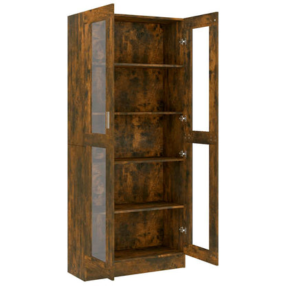 Mobile Vetrina Rovere Fumo 82,5x30,5x185 cm Legno Multistrato | homemem39