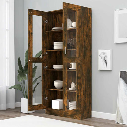 Mobile Vetrina Rovere Fumo 82,5x30,5x185 cm Legno Multistrato | homemem39
