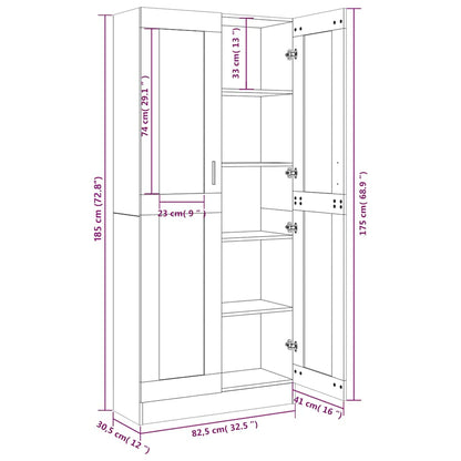 Mobile Vetrina Rovere Fumo 82,5x30,5x185 cm Legno Multistrato | homemem39
