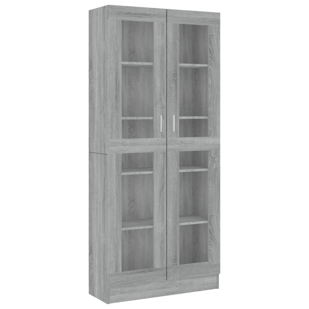 Mobile Vetrina Grigio Sonoma 82,5x30,5x185,5 Legno Multistrato - homemem39