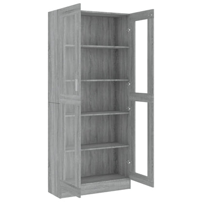 Mobile Vetrina Grigio Sonoma 82,5x30,5x185,5 Legno Multistrato - homemem39