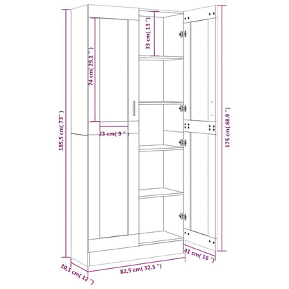 Mobile Vetrina Grigio Sonoma 82,5x30,5x185,5 Legno Multistrato - homemem39