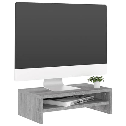 Supporto per Monitor Grigio Sonoma 42x24x13cm Legno Multistrato