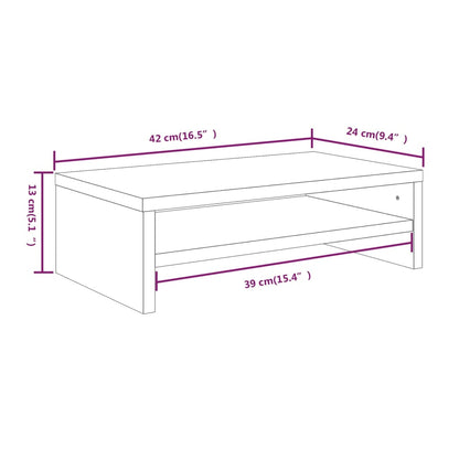 Supporto per Monitor Grigio Sonoma 42x24x13cm Legno Multistrato