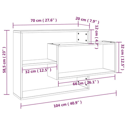 Mensola a Muro Grigio Sonoma 104x20x58,5 cm Legno Multistrato | homemem39