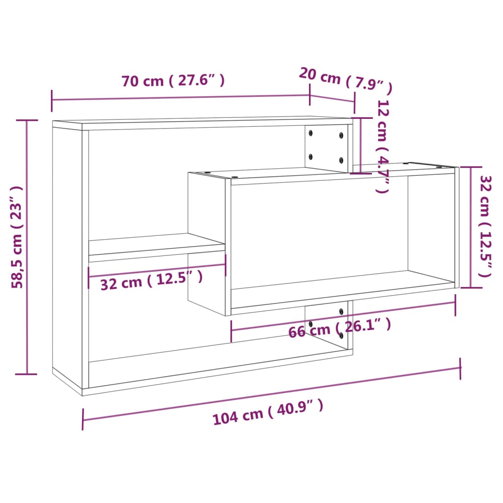 Mensola a Muro Rovere Marrone 104x20x58,5 cm Legno Multistrato | homemem39