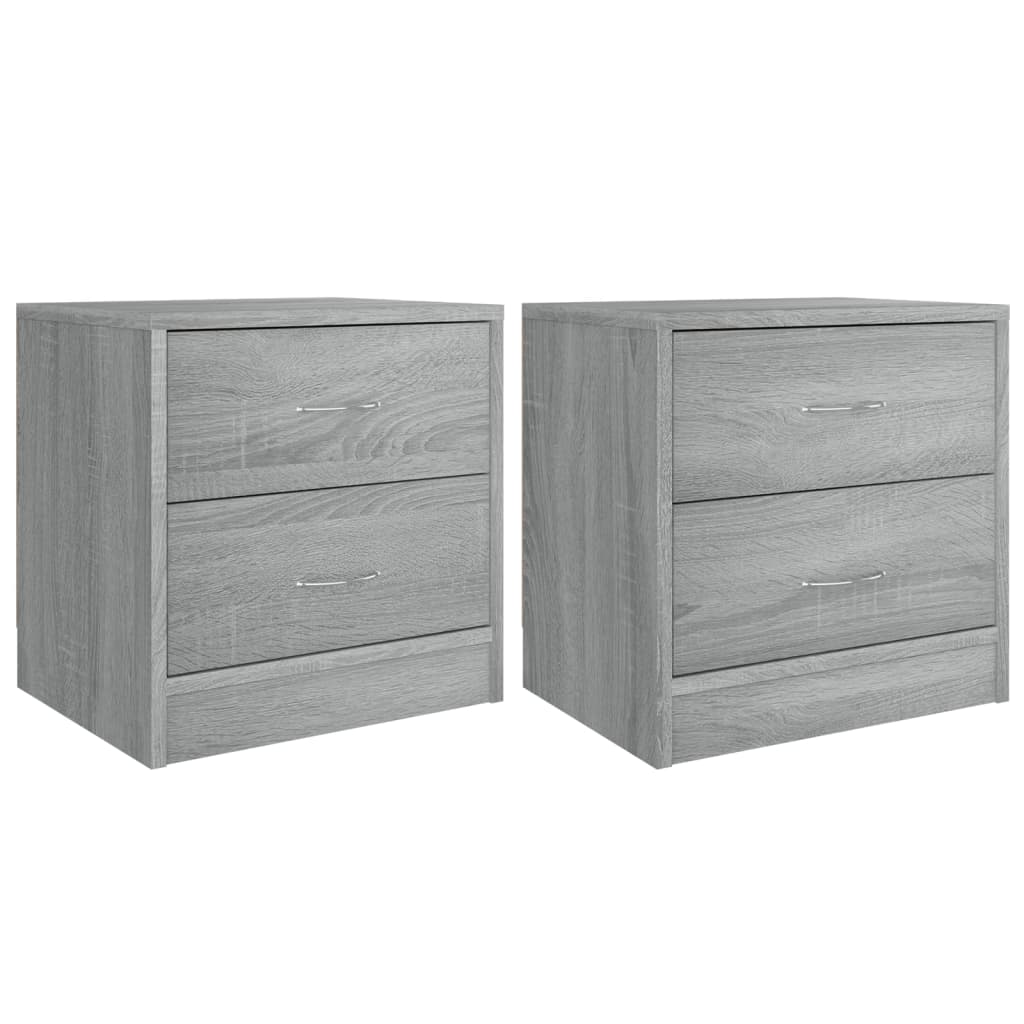 Comodini 2pz Grigio Sonoma 40x30x40 cm in Truciolato | homemem39
