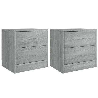 Comodini 2pz Grigio Sonoma 40x30x40 cm in Truciolato | homemem39