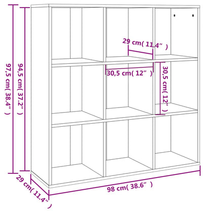 Libreria Grigio Sonoma 98x29x97,5 cm