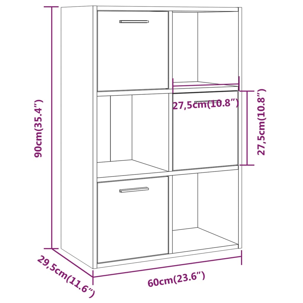 Mobile Contenitore in Rovere Fumo 60x29,5x90 cm | homemem39