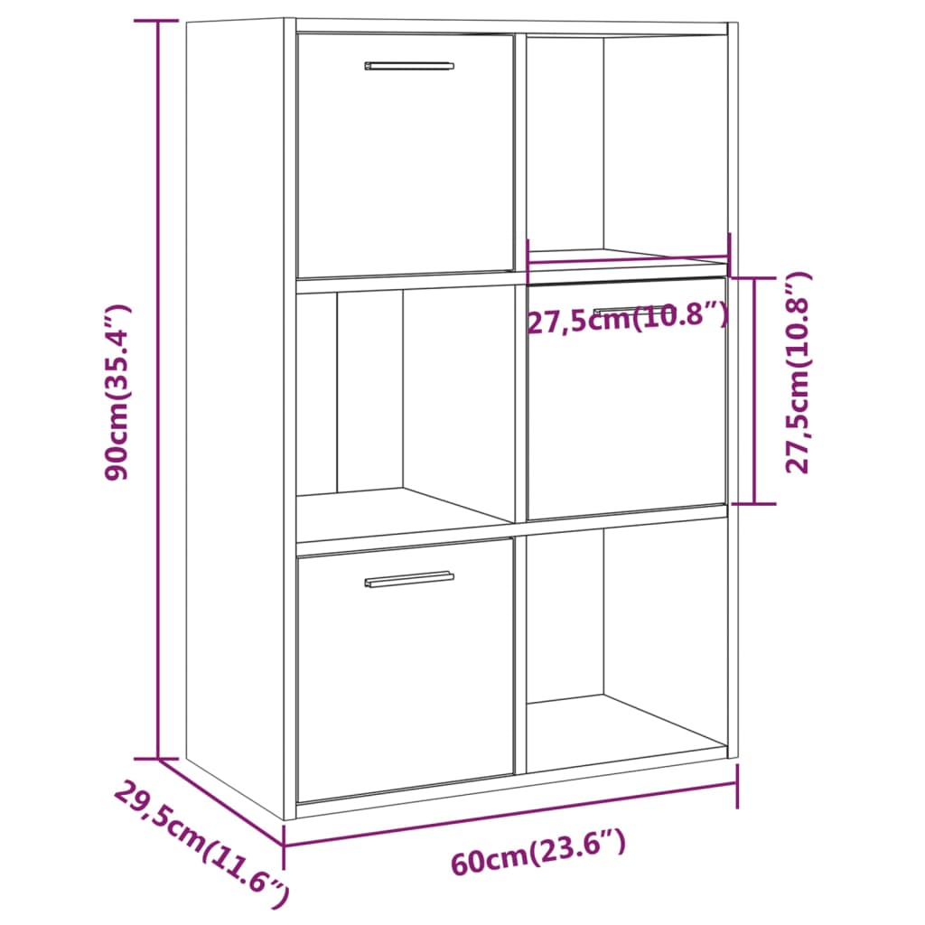 Mobile Contenitore Grigio Sonoma 60x29,5x90 cm - homemem39