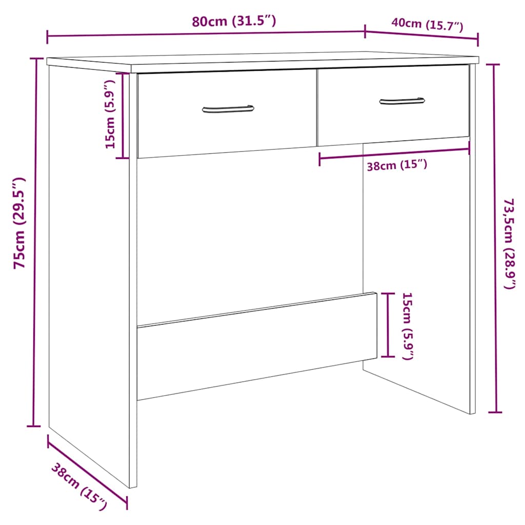 Scrivania Grigio Sonoma 80x40x75 cm in Legno Multistrato