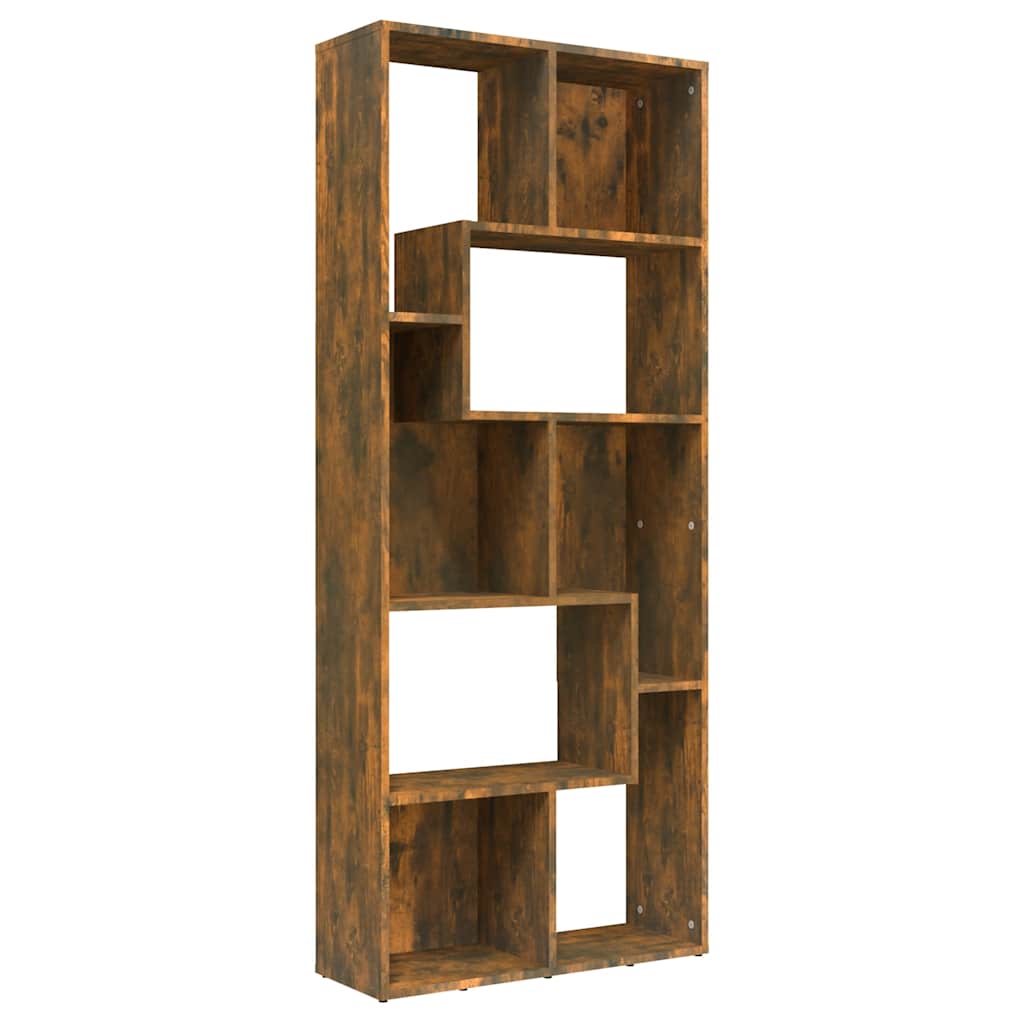 Libreria Rovere Fumo 67x24x161 cm in Legno Multistrato | homemem39