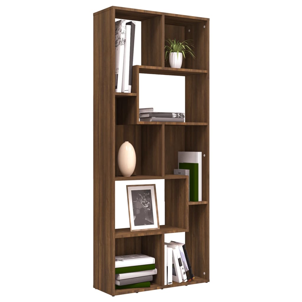 Libreria Rovere Marrone 67x24x161 cm in Legno Multistrato - homemem39