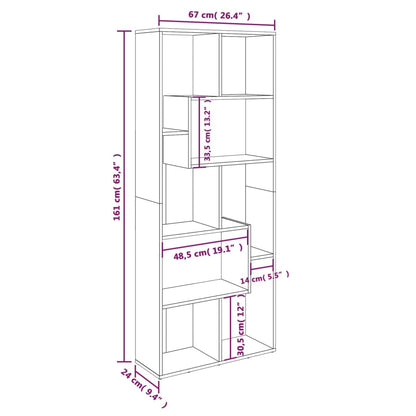 Libreria Rovere Marrone 67x24x161 cm in Legno Multistrato - homemem39