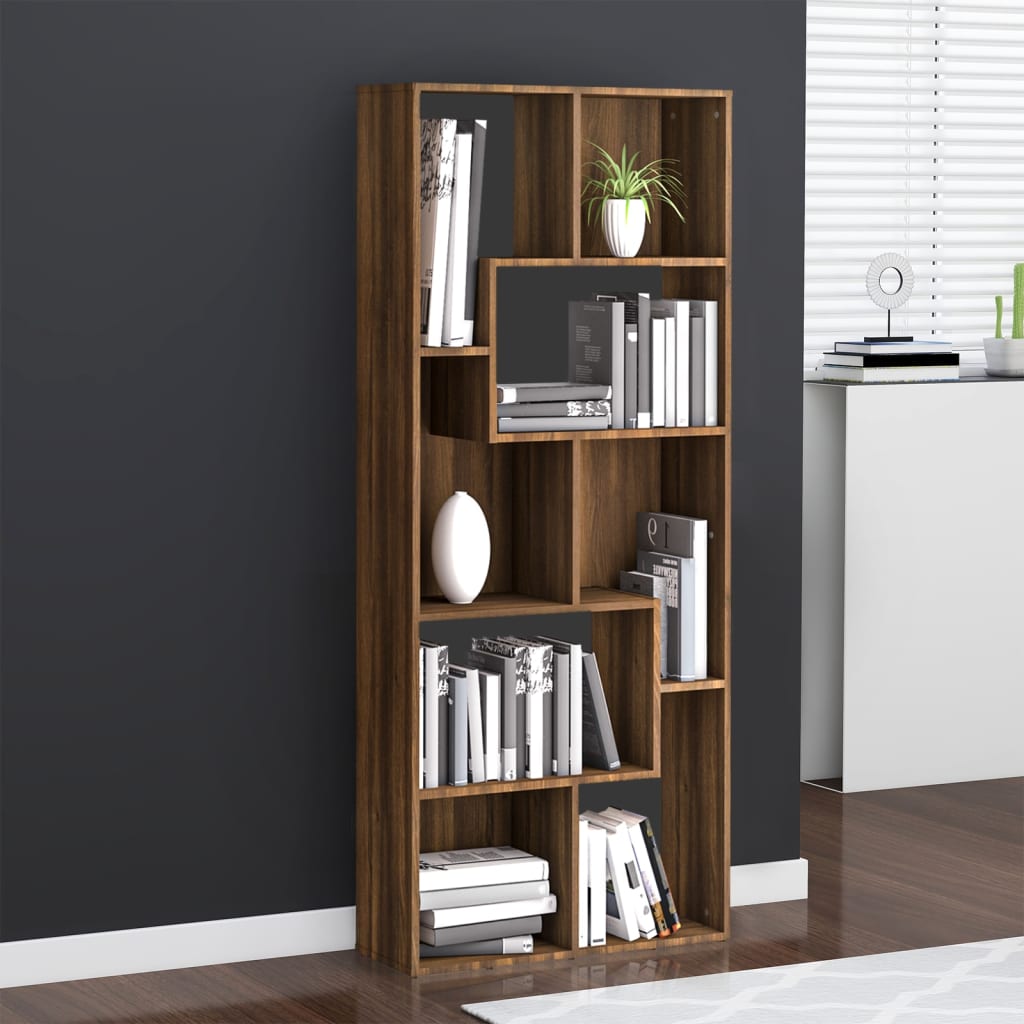 Libreria Rovere Marrone 67x24x161 cm in Legno Multistrato - homemem39