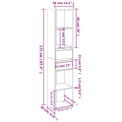 Libreria Grigio Sonoma 36x30x171 cm in Legno Multistrato | homemem39