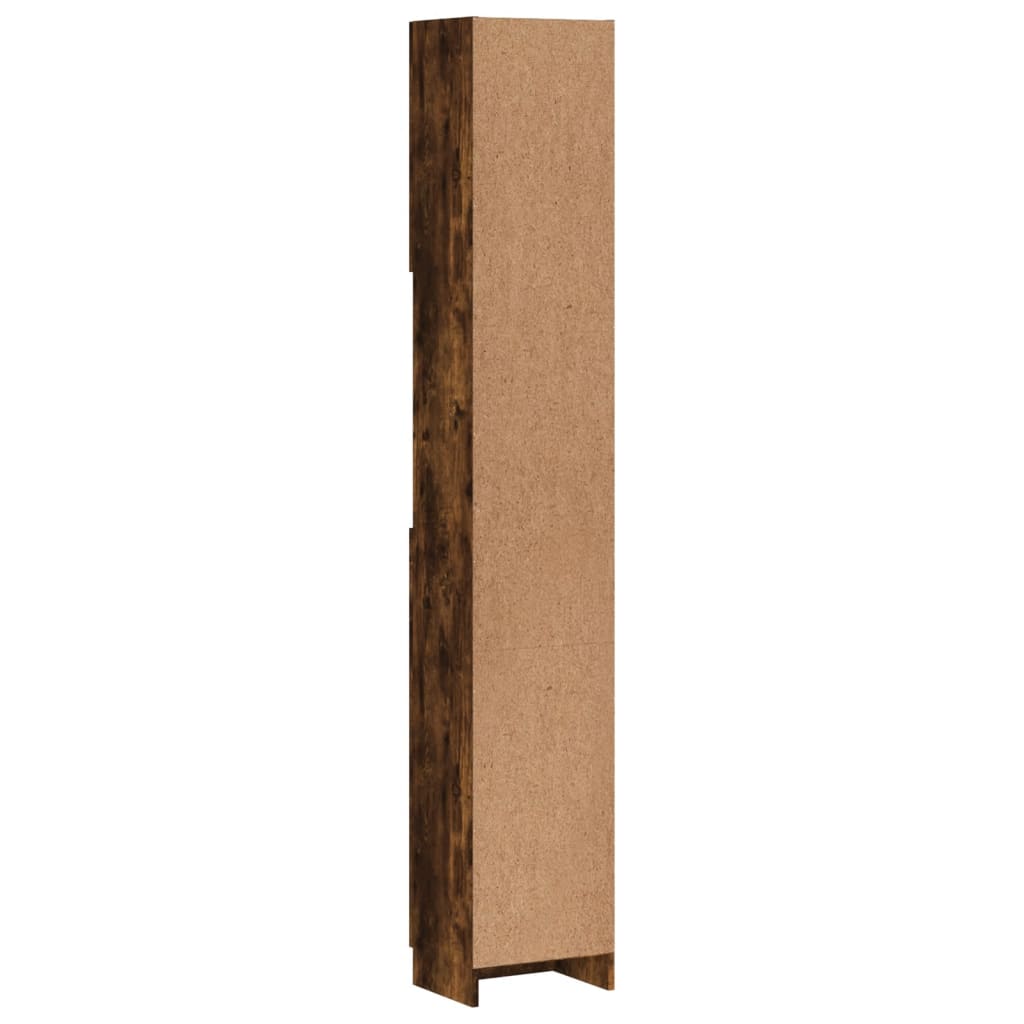 Armadietto Bagno Rovere Fumo 32x25,5x190 cm Legno Ingegnerizzato | homemem39