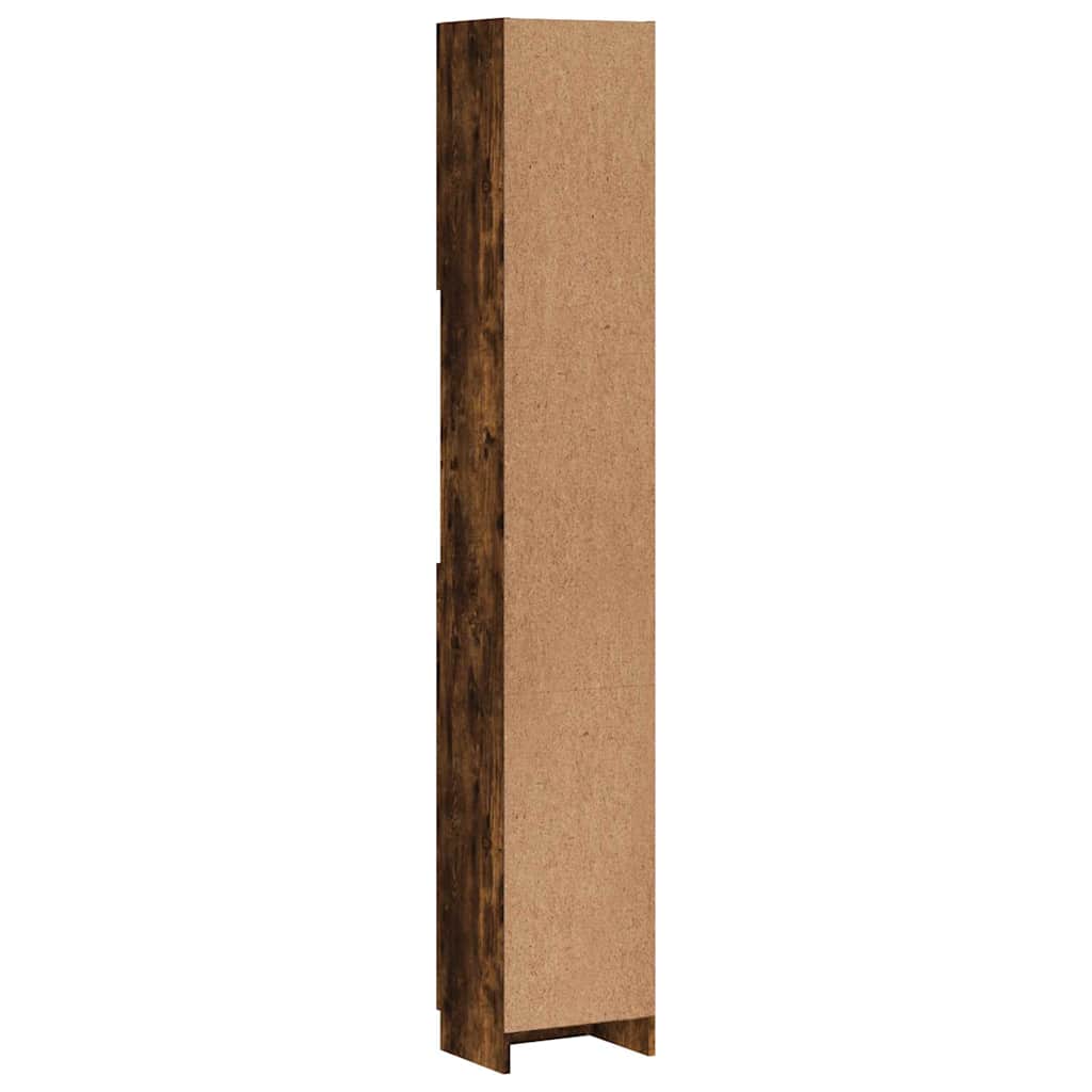 Armadietto Bagno Rovere Fumo 32x25,5x190cm Legno Ingegnerizzato