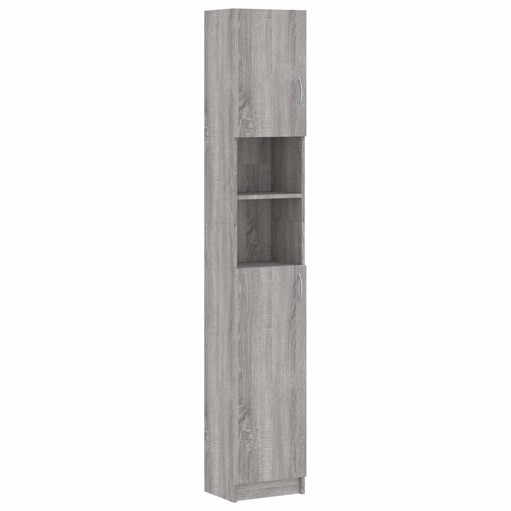 Armadietto Bagno Grigio Sonoma 32x25,5x190 cm