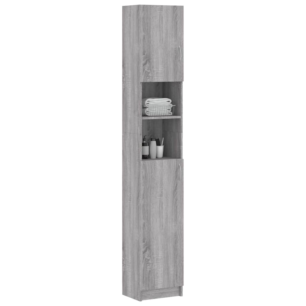 Armadietto Bagno Grigio Sonoma 32x25,5x190 cm