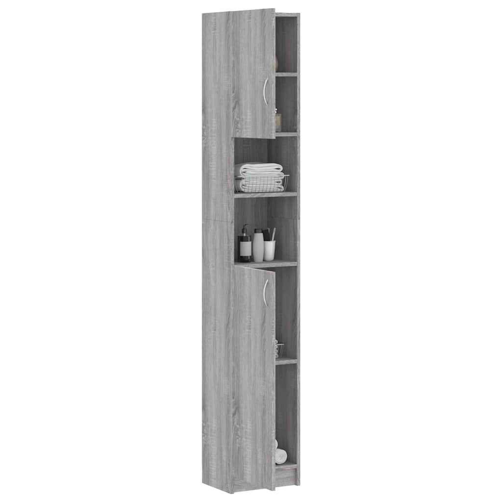 Armadietto Bagno Grigio Sonoma 32x25,5x190 cm