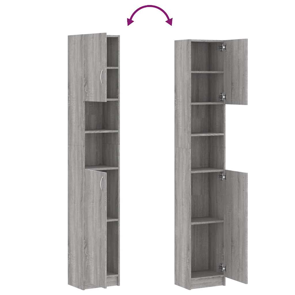 Armadietto Bagno Grigio Sonoma 32x25,5x190 cm