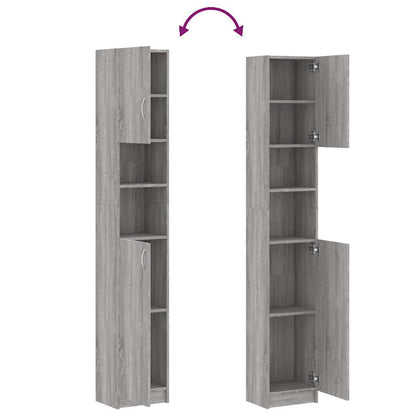 Armadietto Bagno Grigio Sonoma 32x25,5x190 cm