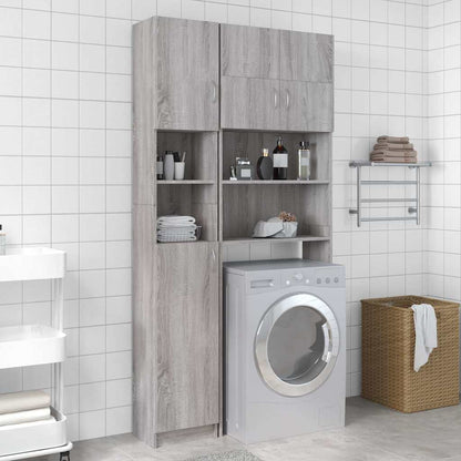 Armadietto Bagno Grigio Sonoma 32x25,5x190 cm