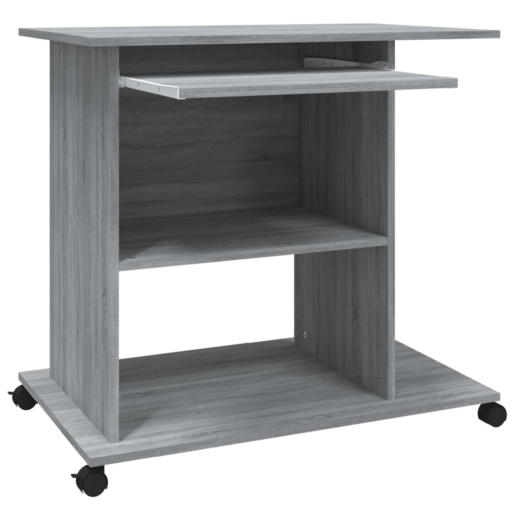Scrivania Computer Grigio Sonoma 80x50x75 cm Legno Multistrato - homemem39