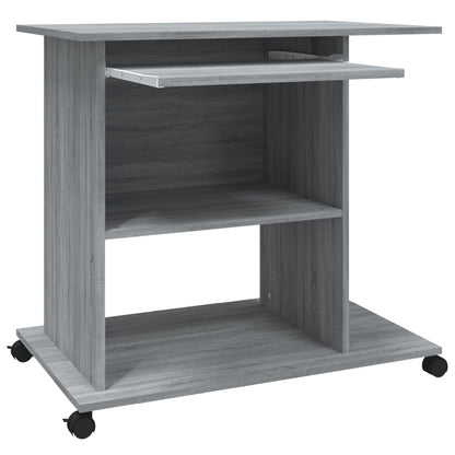 Scrivania Computer Grigio Sonoma 80x50x75 cm Legno Multistrato - homemem39