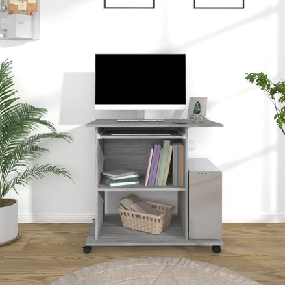 Scrivania Computer Grigio Sonoma 80x50x75 cm Legno Multistrato - homemem39