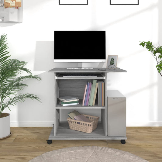 Scrivania Computer Grigio Sonoma 80x50x75 cm Legno Multistrato - homemem39