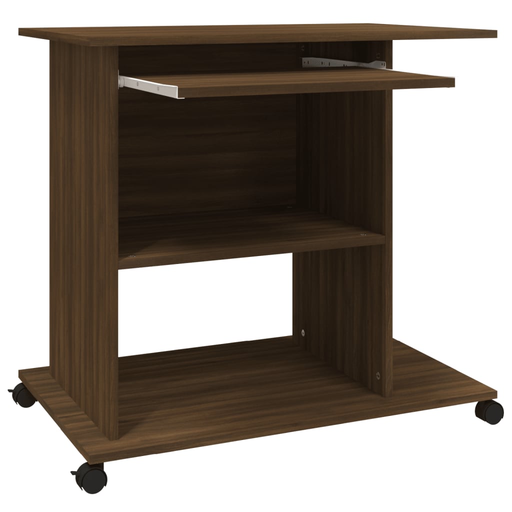Scrivania Computer Rovere Marrone 80x50x75 cm Legno Multistrato - homemem39