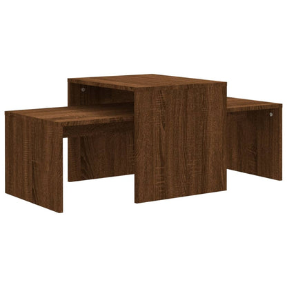 Set Tavolini Salotto Rovere Marrone 100x48x40 cm Multistrato | homemem39
