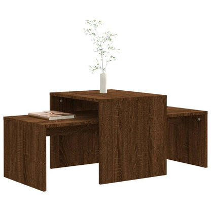 Set Tavolini Salotto Rovere Marrone 100x48x40 cm Multistrato | homemem39